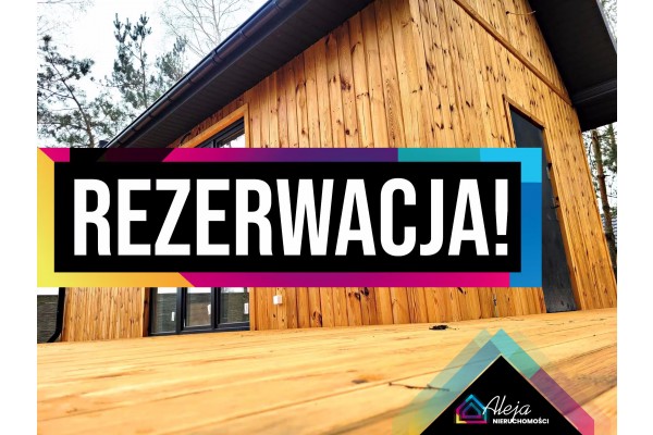 śląskie, kłobucki, Pop&oacute;w, Kamieńszczyzna, Drewniany dom całoroczny przy lesie